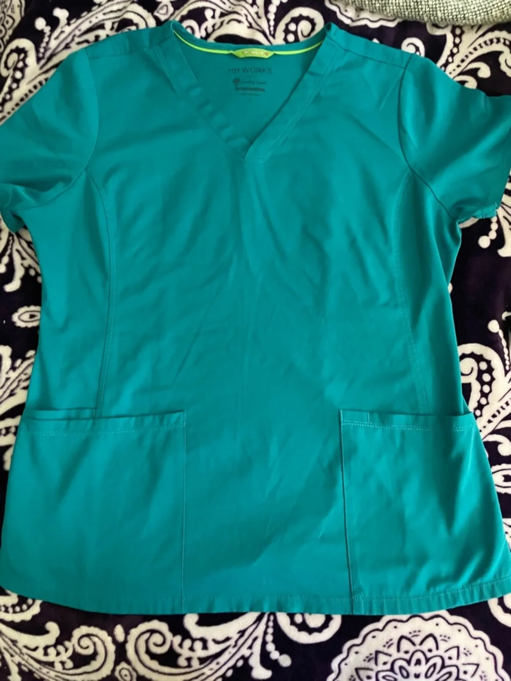 healing hands Teal Medical Scrub Top & Pants Set - Picture 3 of 7